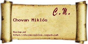 Chovan Miklós névjegykártya